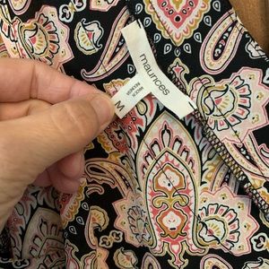 Paisley pink and blank tank style blouse